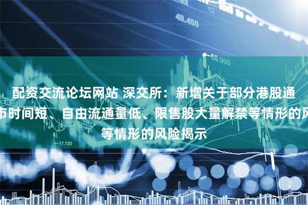 配资交流论坛网站 深交所：新增关于部分港股通股票上市时间短、自由流通量低、限售股大量解禁等情形的风险揭示